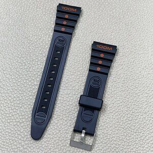 Hadley-Roma 19mm Black Rubber Diver Watch Strap, Pin Buckle, Fits Ironman MS925